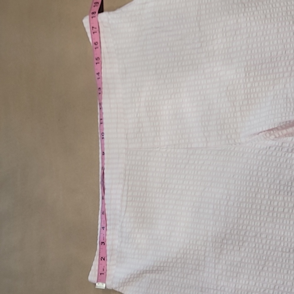 Kim Rogers Size 14 Pink and White Gingham Seersucker Cropped Pants - Picture 6 of 14